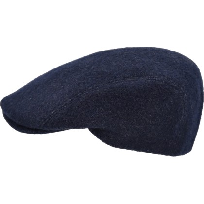 Casquette plate en toile de laine et cachemire unie.