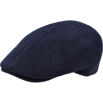 Casquette plate en toile de laine et cachemire unie.
