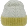 Adult fine knit two-tone cap with cuff.