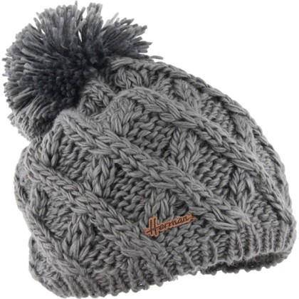 Bonnet enfant tricot losanges uni + pompon