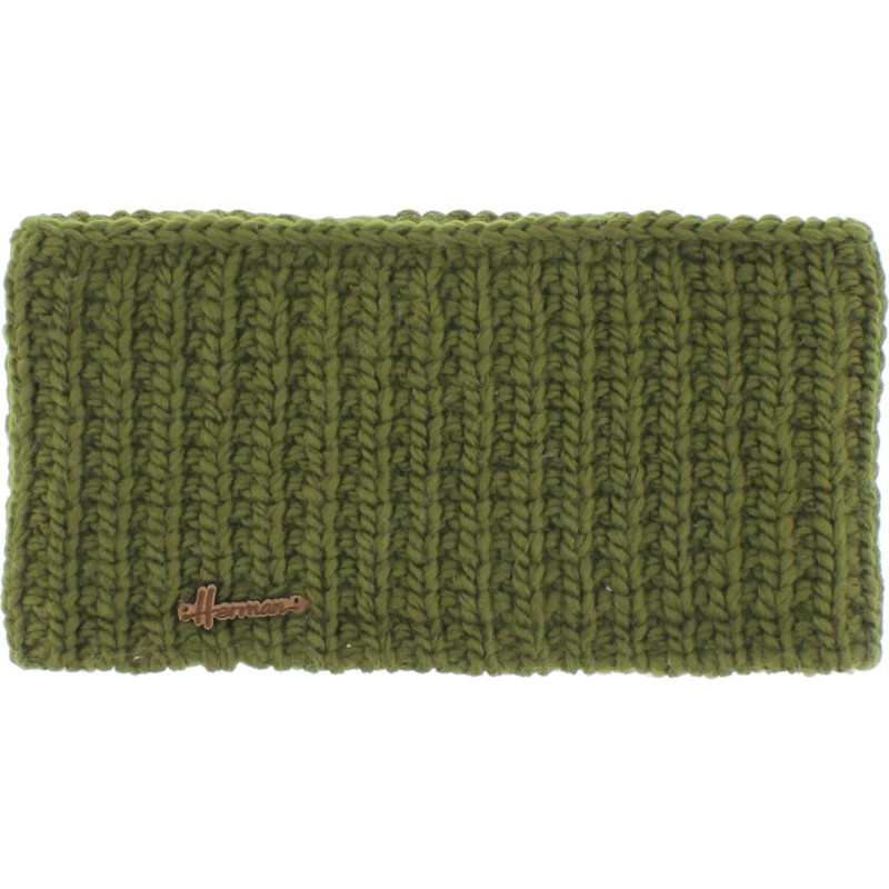 Plain adult headband knitted with 80% recycled plastic thread and line