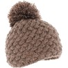 Bonnet adulte tricot croisé uni avec pompon doublé plush