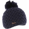 Bonnet enfant tricot croisé uni + pompon