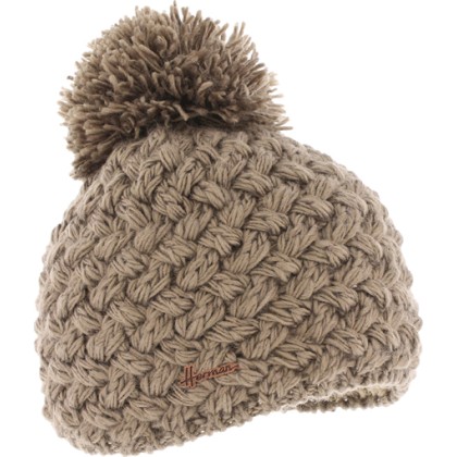 Bonnet enfant tricot croisé uni + pompon