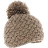 Bonnet enfant tricot croisé uni + pompon