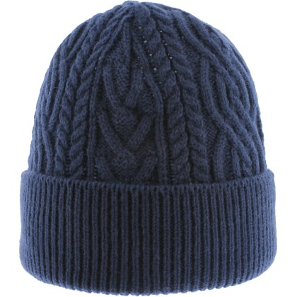 Men's plain twisted beanie with turn-up