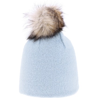 bonnet hiver pompon en fausse fourrure