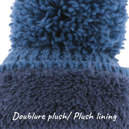 Bonnet adulte uni tricoté avec 80% de fil de plastique recyclé, avec p