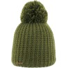 bonnet pompon en maille coloris vert