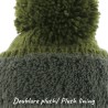 bonnet pompon double en plush doux