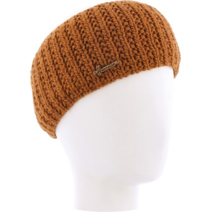bandeau hiver herman en maille recyclée et doublure en plush coloris rouille rouge