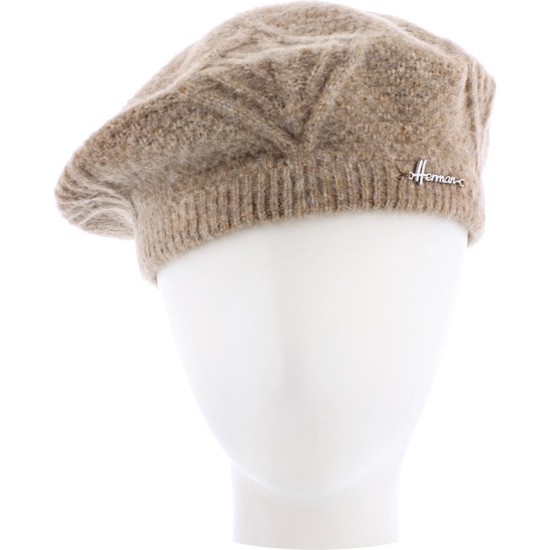bonnet en maille coloris taupe beige