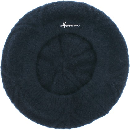 Women's beret in acrylic with a flower design on the top
