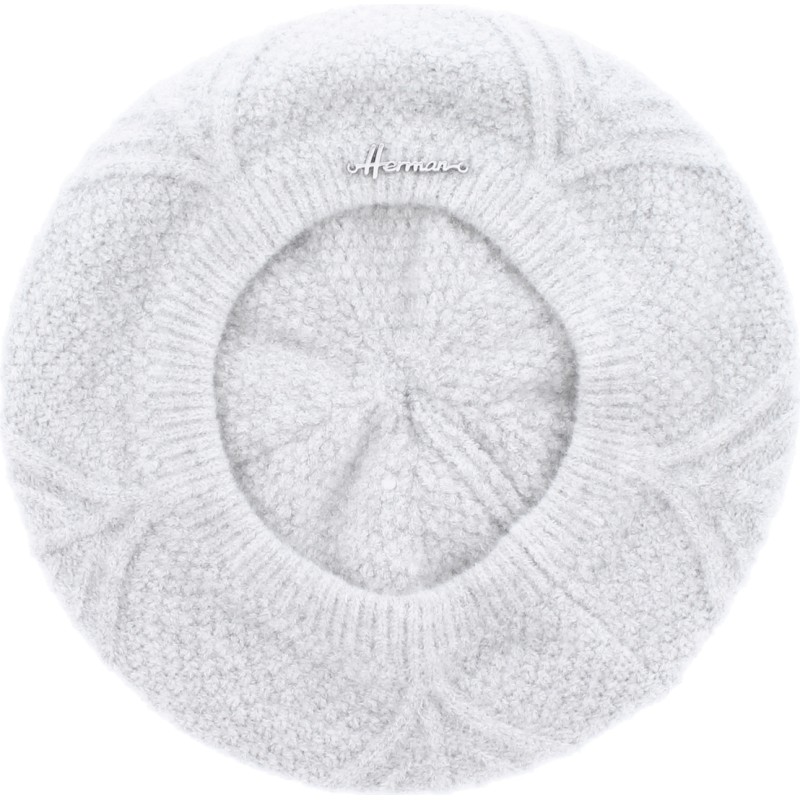 beret en maille coloris creme blanc clair ecru