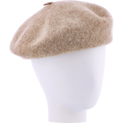 Wool felt beret, with drawstring