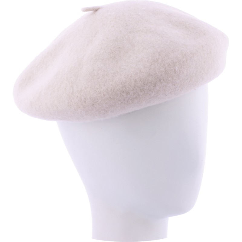 Wool felt beret, with drawstring