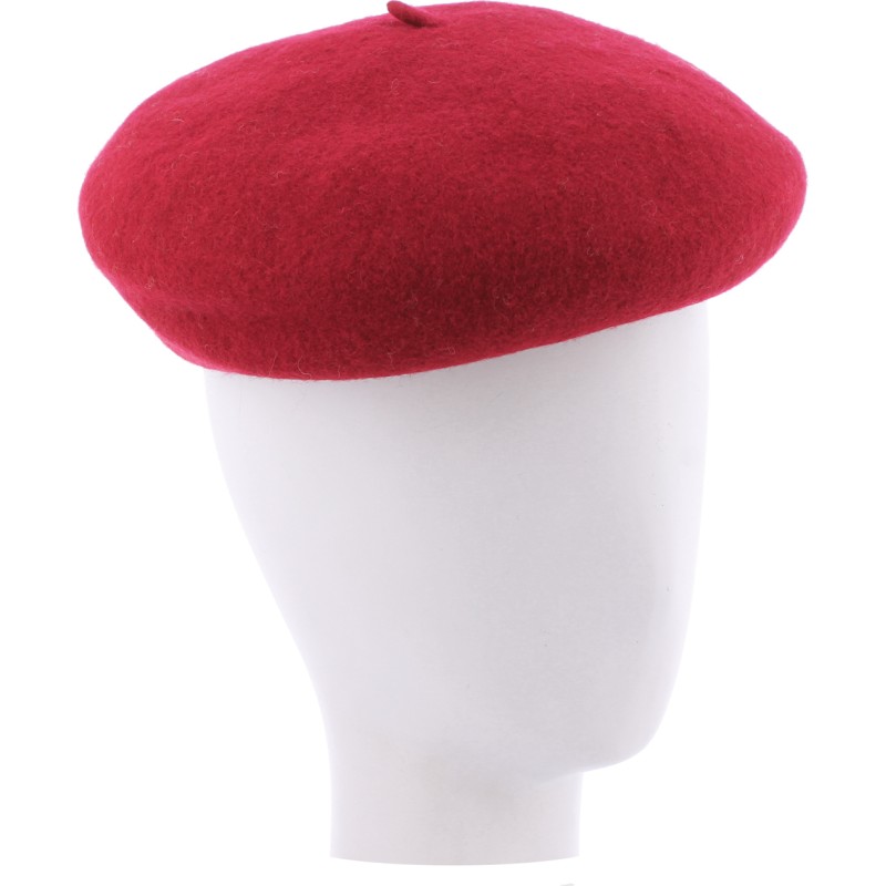 Béret uni en feutre de laine avec cordon de serrage