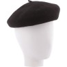 Béret uni en feutre de laine avec cordon de serrage