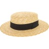 Natural straw boater