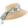 chapeau femme en paille naturelle avec foulard