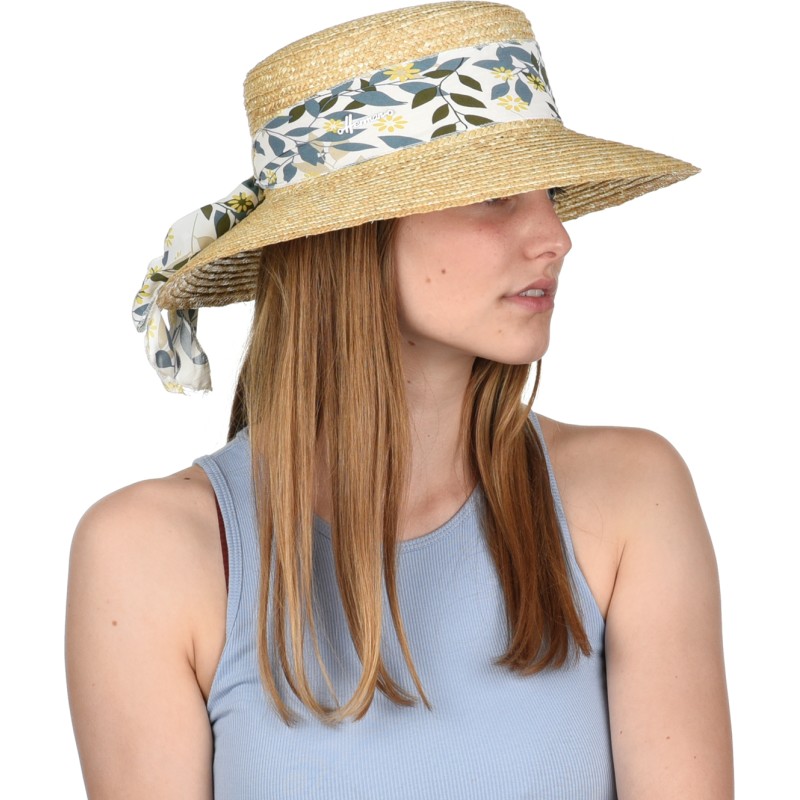 chapeau capeline femme avec foulard été