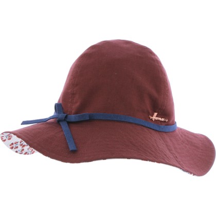 Reversible hat in suedeplain color and cotton