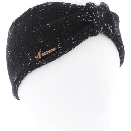 bandeau femme hiver herman en maille, fil lurex brillant et doublure en polaire