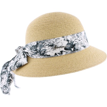 chapeau de paille femme été avec foulard